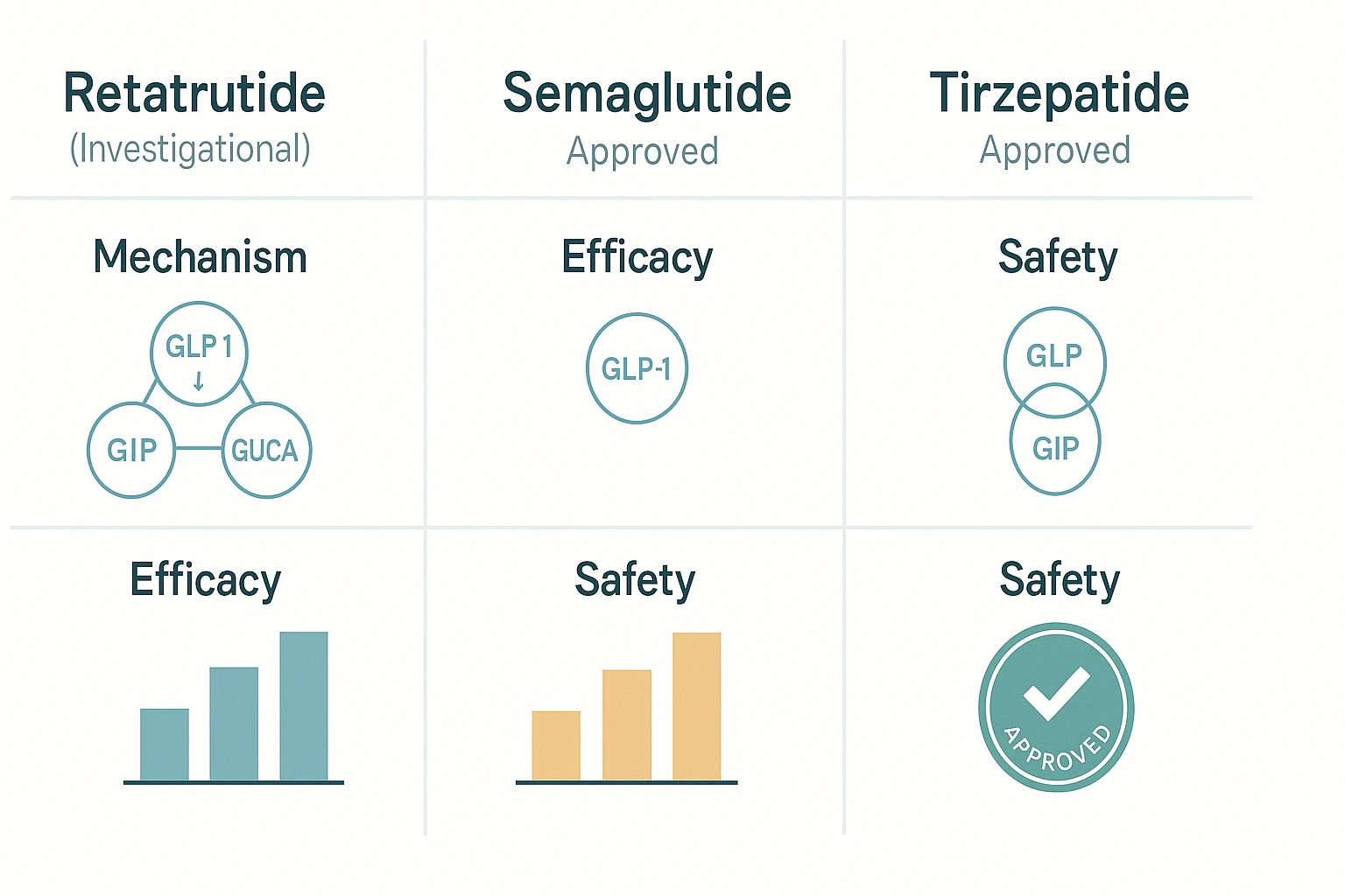Retatrutide vs Wegovy vs Zepbound (2025): Efficacy, Safety, Cost, Access